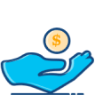 Icon of a hand holding a dollar sign